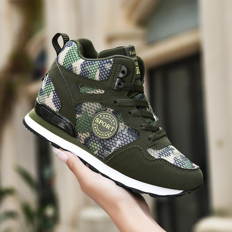 Damen Sportliche High-Top Sneakers mit camouflierter Oberflächenstruktur EB