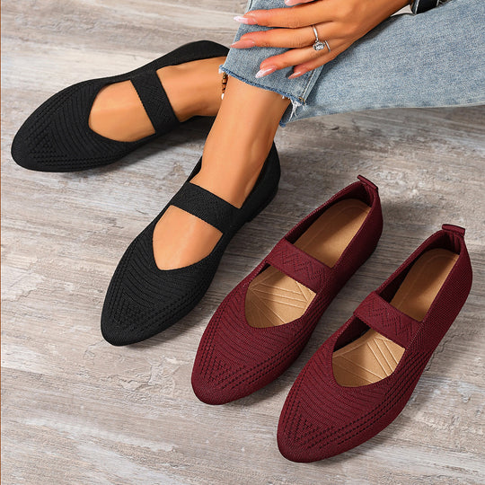 Damen Komfortable Ballerinas mit schickem Gummiband EB