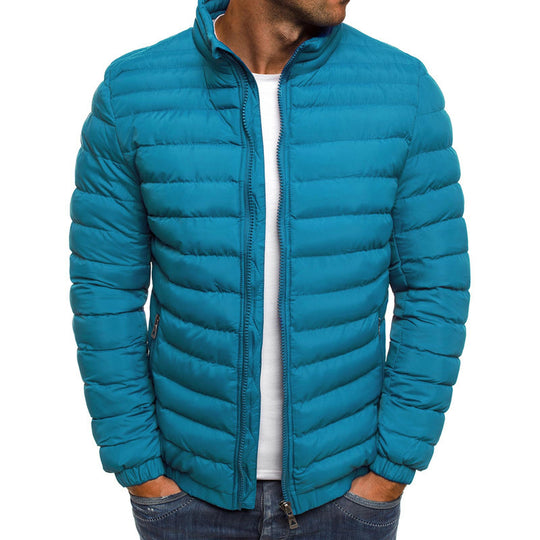 Herren leichte Steppjacke mit hohem Kragen und elastischen Bündchen EB