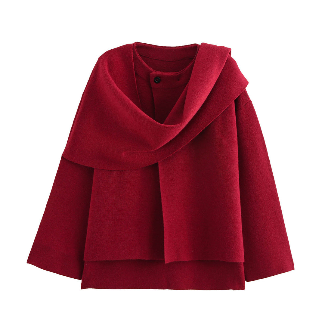 Damen asymmetrische ponchoartige Jacke aus weichem Material EB