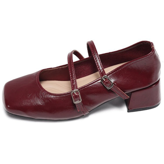 Damen Ballerina-Pumps mit modischem Riemchen und verstellbarem Schnallenverschluss EB