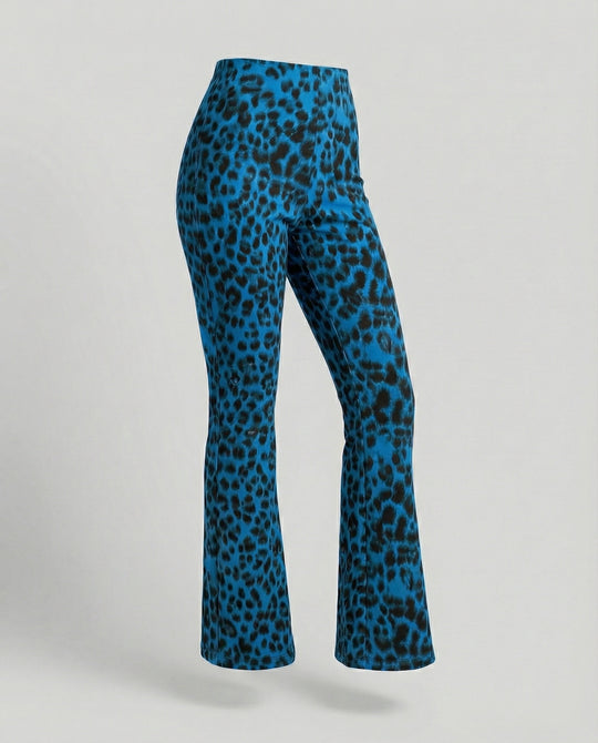 Damen Flared Leggings mit trendigem Leopardenmuster EB