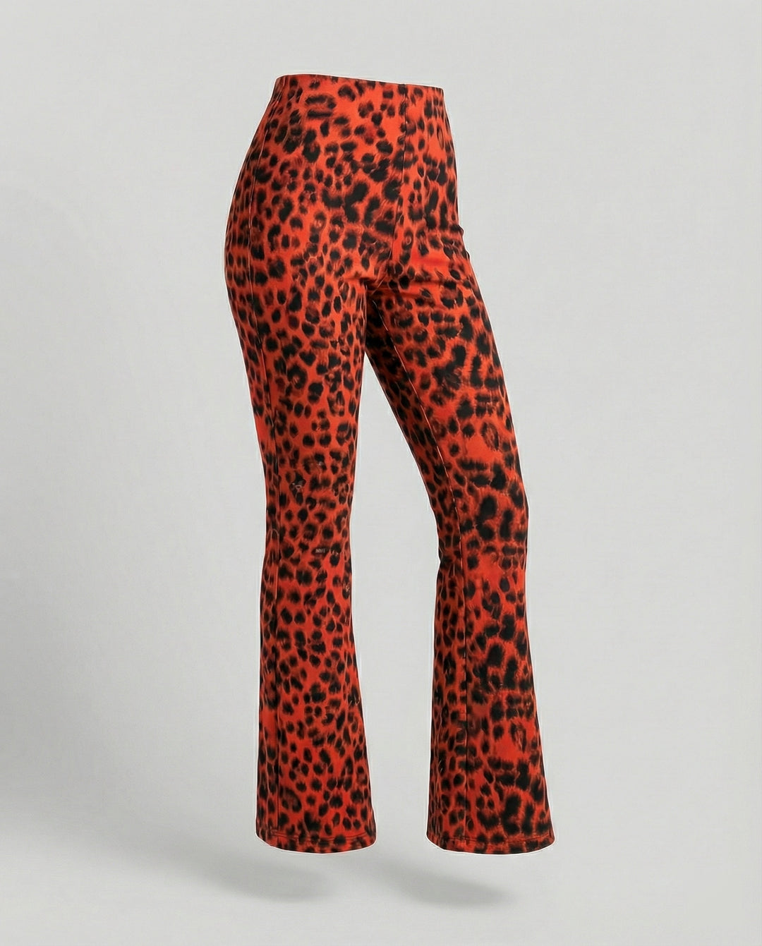 Damen Flared Leggings mit trendigem Leopardenmuster EB