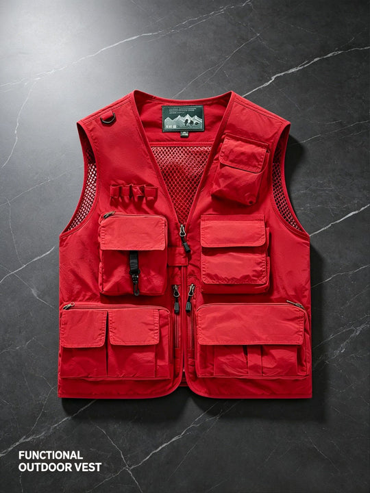 Unisex nan multifunktionale Outdoorweste mit zahlreichen Taschen und Netzfutter EB