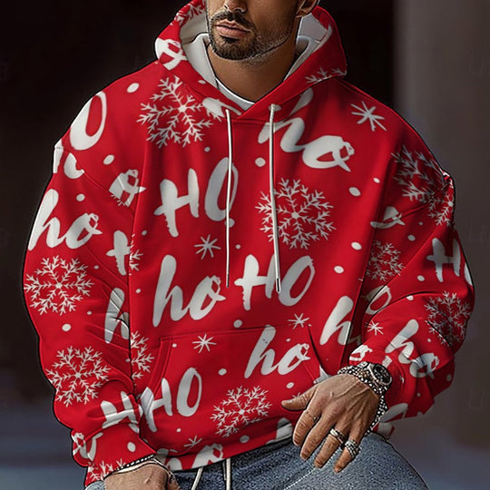 Herren Weihnachts-Hoodie mit farbenfrohem grafischen Design und bequemer Passform EB