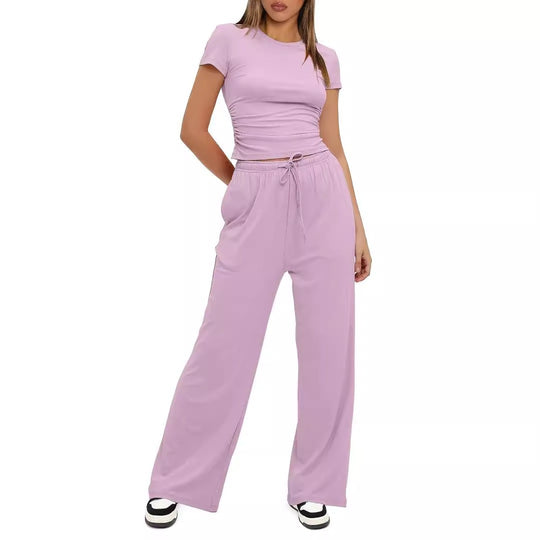 Damen Bequemes Lounge-Outfit mit elastischem Bund und weitem Schnitt EB