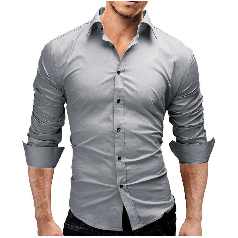 Herren nan tailliertes Businesshemd mit Cutaway-Kragen und Stretch-Baumwollmix EB