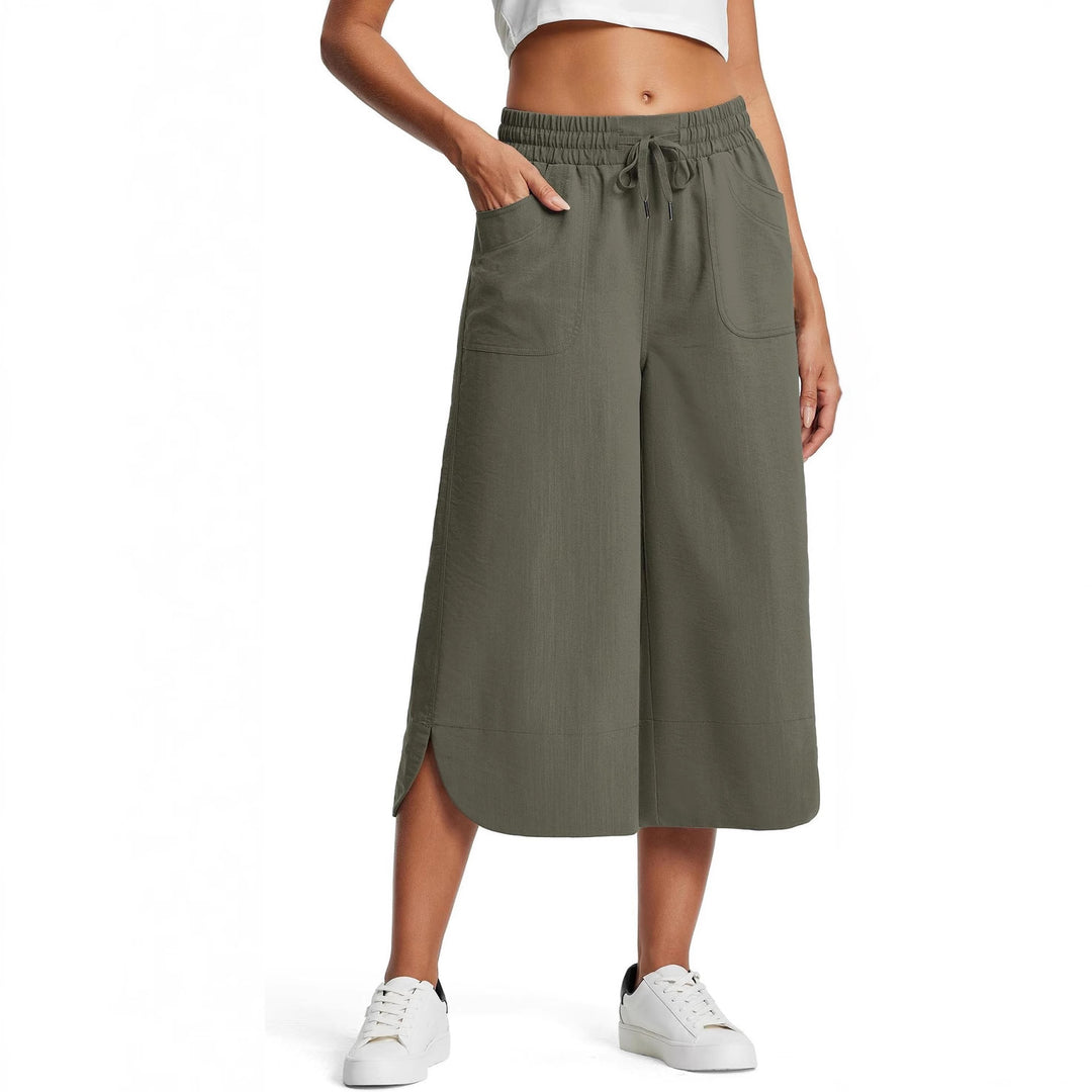 Damen bequeme Culotte mit elastischem Bund und praktischen Taschen EB