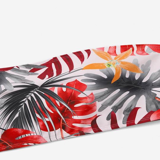 Damen Bandeau-Bikinioberteil mit lebhaftem Pflanzenmuster EB