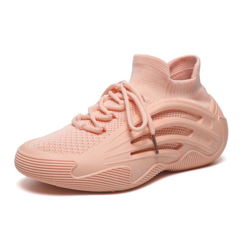 Damen Sportliche Sneakers mit atmungsaktiver Strick-Oberfläche und flexibler Sohle EB