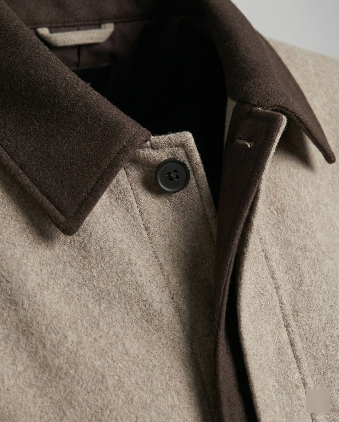 Herren geradliniger Wollmix-Hemdblouson mit Kontrastfutter und verdeckten Eingrifftaschen EB
