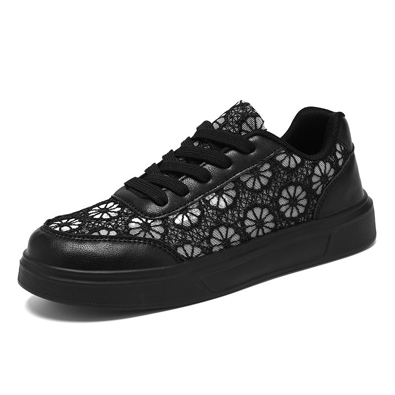 Damen Modische Sneakers mit floralen Akzenten und rutschfester Sohle EB