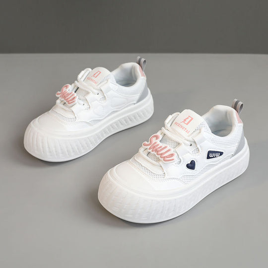 Damen Trendige Plateau-Sneaker mit buntem Schriftzug EB