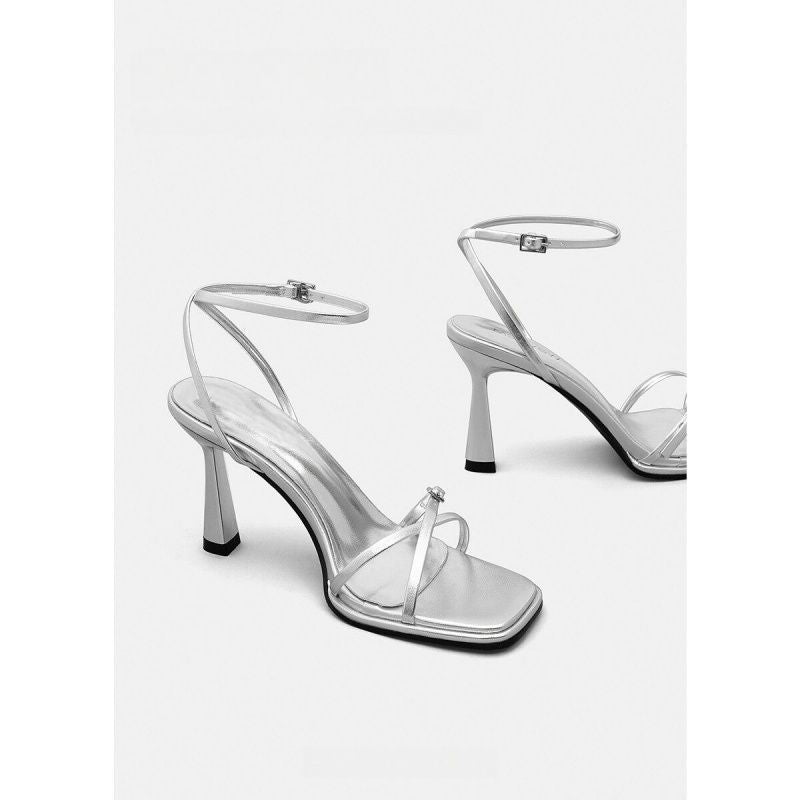 Damen elegante High Heel Sandalen mit modischem Riemendesign EB