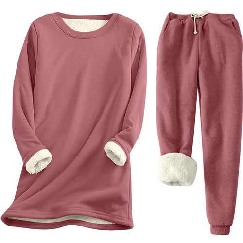 Damen Freizeit Sweatshirt-Set mit kuscheligem Innenfutter und lässiger Passform EB