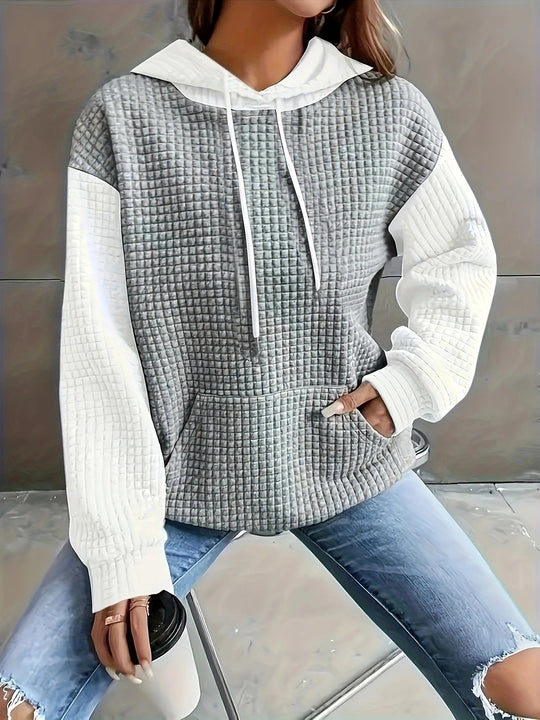 Damen Kapuzenpullover mit strukturiertem Design und praktischen Taschen EB