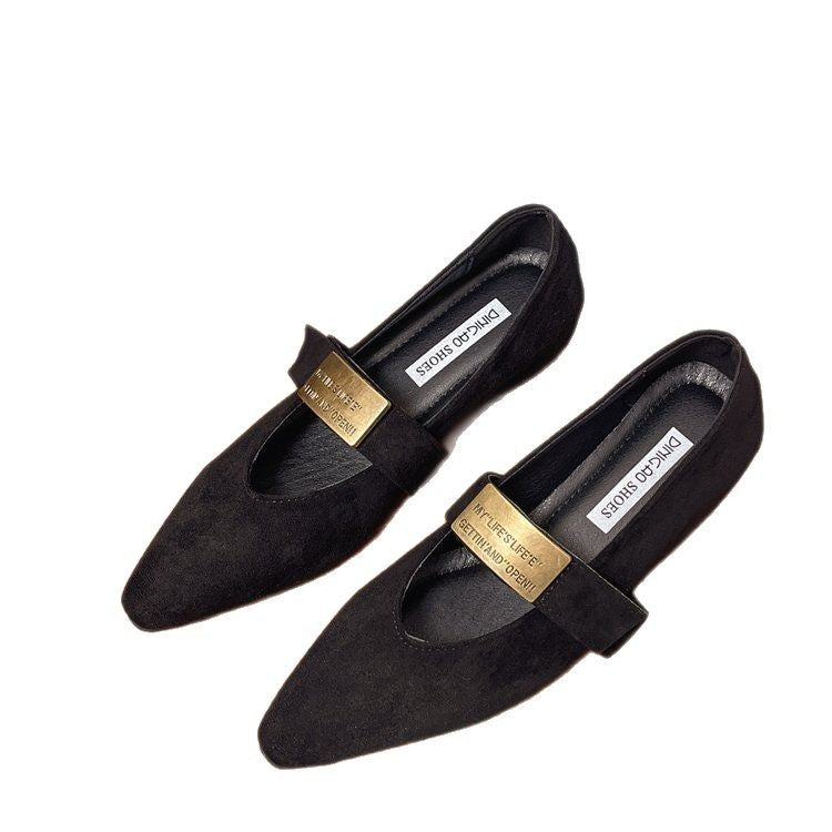 Damen elegante Ballerinas mit glitzerdem Riemchen EB
