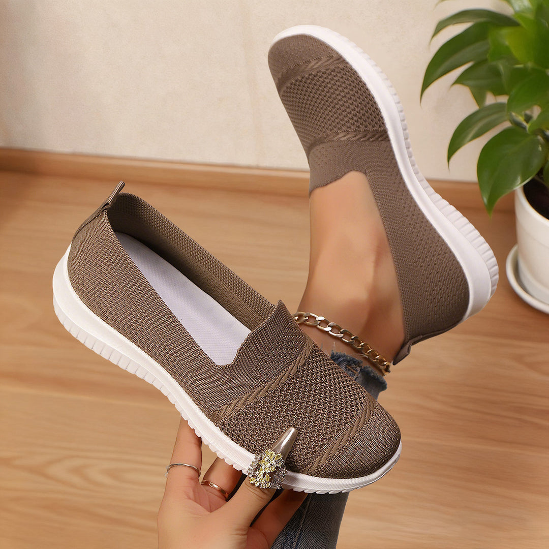 Damen Atmungsaktive Slip-On Freizeitschuhe mit flexibler Sohle EB