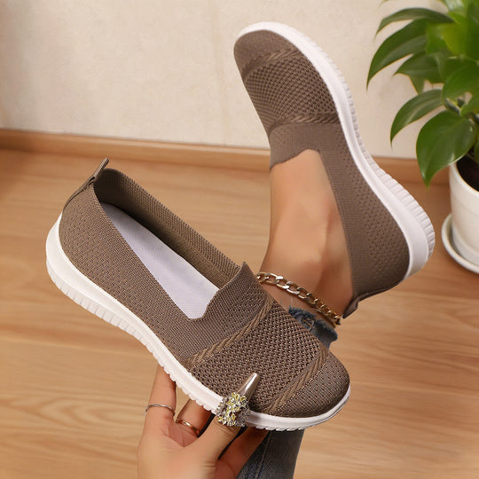 Damen Atmungsaktive Slip-On Freizeitschuhe mit flexibler Sohle EB