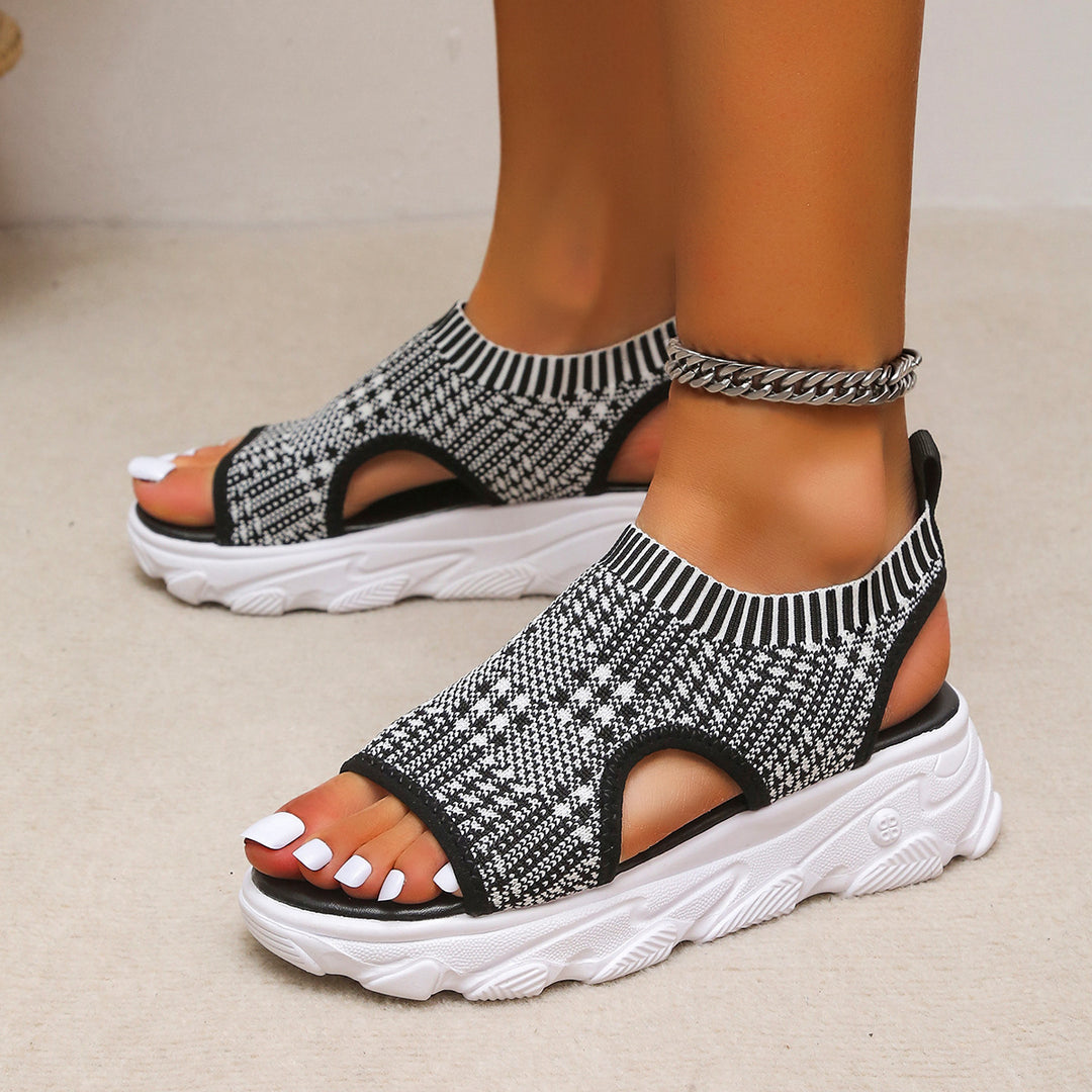 Damen luftige Sneaker-Sandalen mit ergonomischem Fußbett EB
