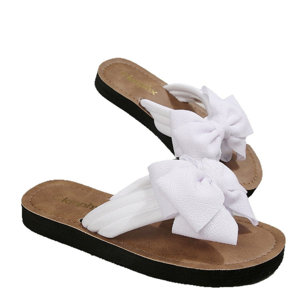Damen Flip-Flop Sandalen mit dekorativem Schleifen-Design EB