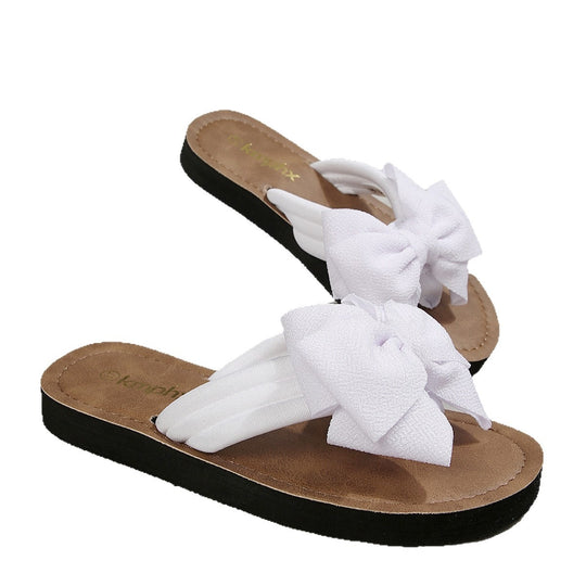 Damen Flip-Flop Sandalen mit dekorativem Schleifen-Design EB