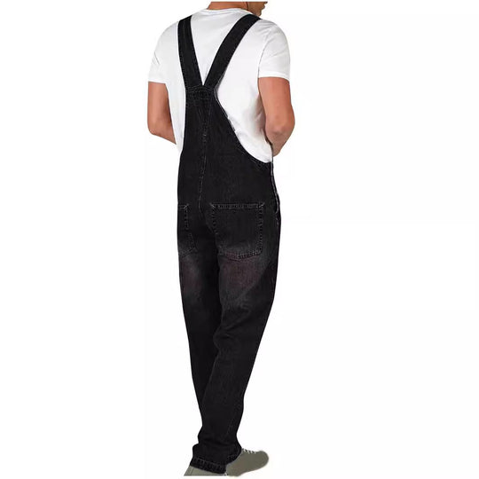 Herren Denim-Latzhose im lässigen Schnitt mit verstellbaren Trägern EB