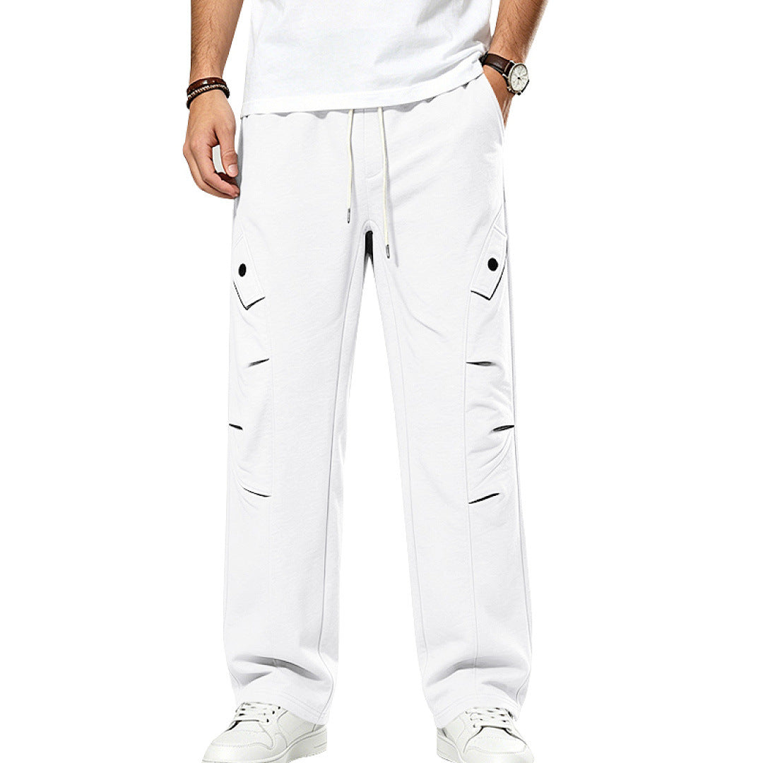 Herren Lässige Cargo-Jogginghose mit Kordelzug und Cut-Out-Details EB