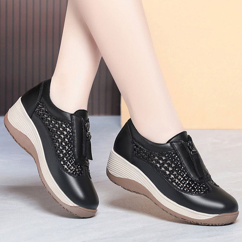 Damen Komfortable Slip-On Sneaker mit Atmungsaktivem Netzdesign und Bequemem Fußbett EB