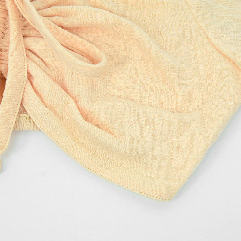Damen Crop-Top mit voluminösen Rüschensäumen und verstellbarem Kordelzug EB