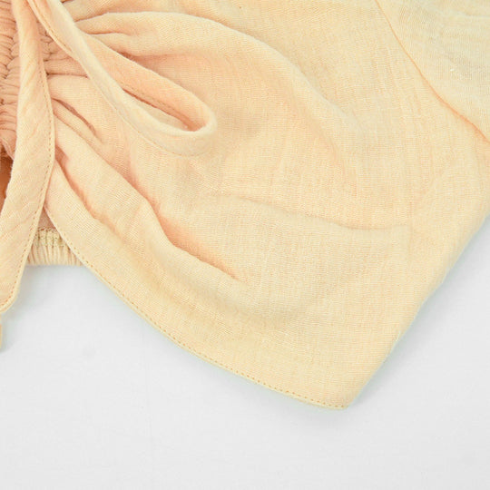 Damen Crop-Top mit voluminösen Rüschensäumen und verstellbarem Kordelzug EB