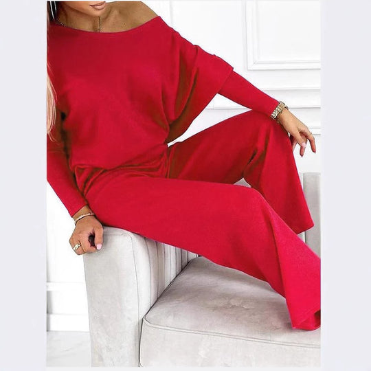 Damen Lässiges Oberteil und weite Hose Set EB