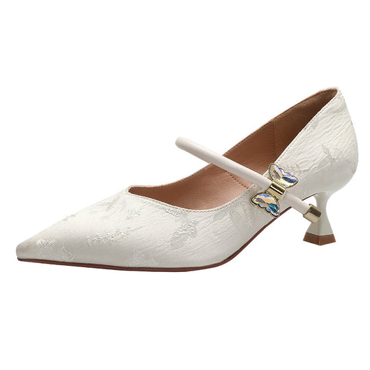 Damen elegante Ballerinas mit stilvollem Schnallen-Design EB