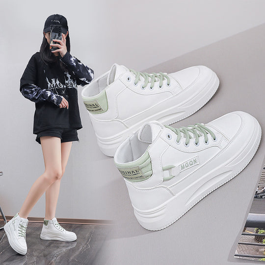 Damen Modische High-Top Sneakers mit gepolsterter Innensohle und rutschfester Sohle EB