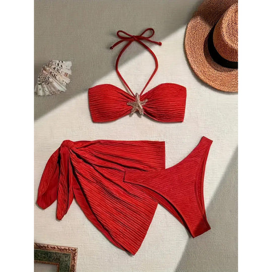 Damen Bandeau-Bikini-Set mit eleganter Muschel-Applikation EB