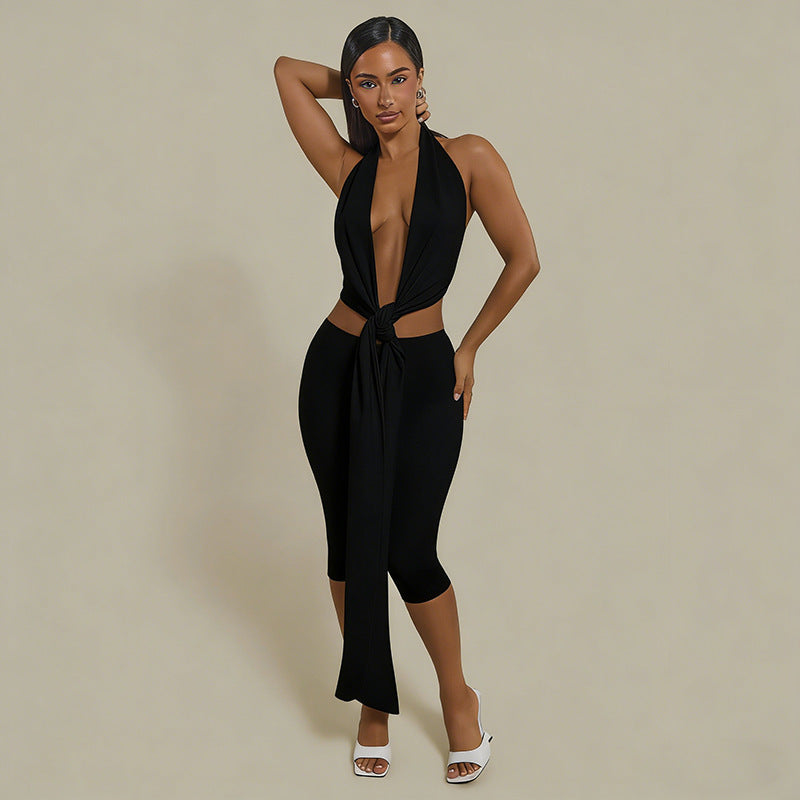 Damen Wickelkleid mit tiefem V-Ausschnitt und animalischem Print EB