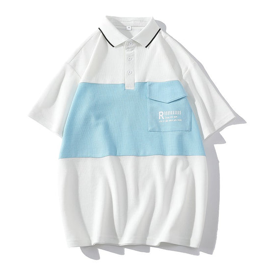 Herren Poloshirt mit modernem Schriftzug und praktischem Brusttaschen EB
