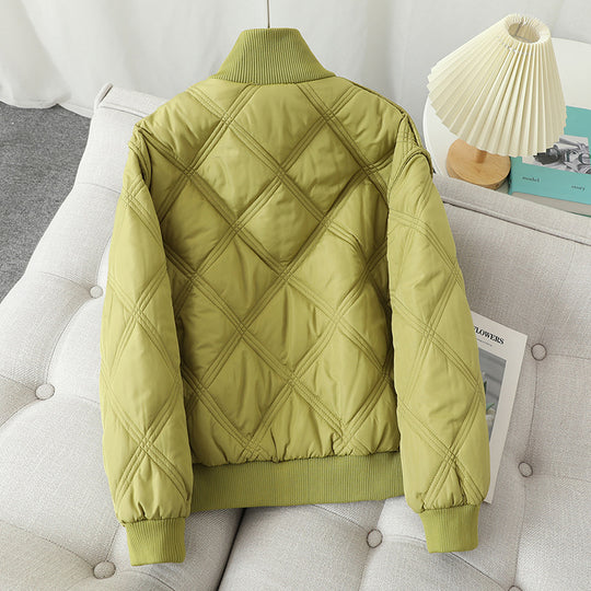 Damen gesteppte Übergangsjacke mit hohem Kragen und elastischen Bündchen EB