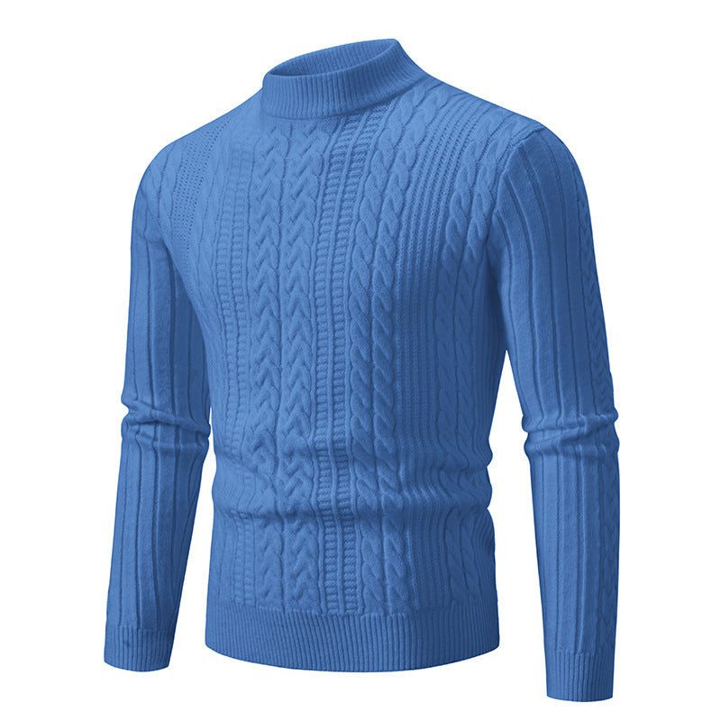 Herren eleganter Rollkragenpullover mit tiefem Zopfmuster und moderner Passform EB