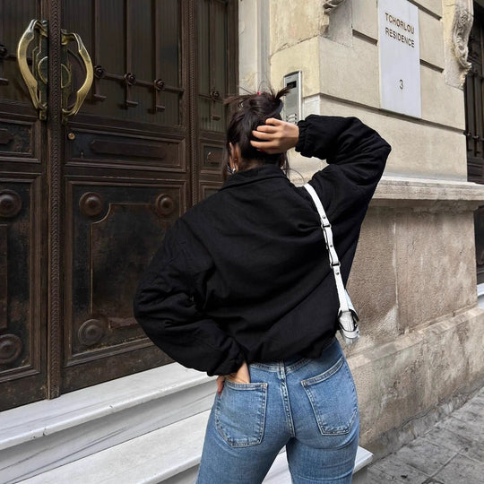 Damen Lässige Oversized-Jacke mit praktischen Taschen und elegantem Schnitt EB