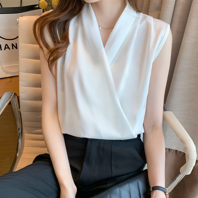 Damen Elegante Wickelbluse EB