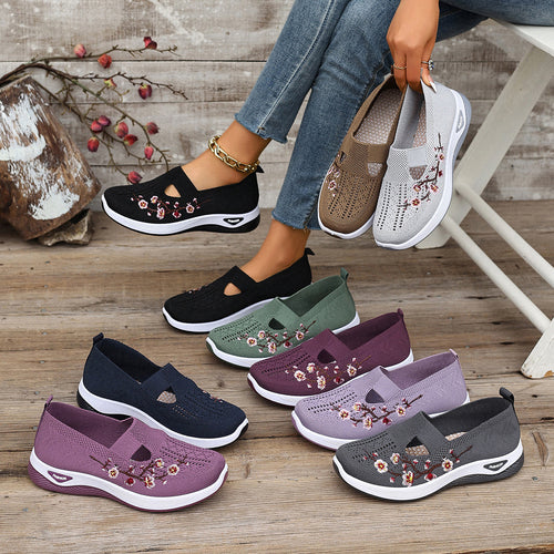 Damen Komfortable Webschuhe mit floralem Design EB