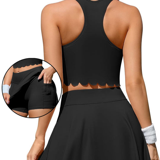 Damen Sportliches Tennis-Set mit modischem Saum EB