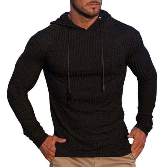 Herren Kapuzenpullover mit trendigem Rippdesign EB