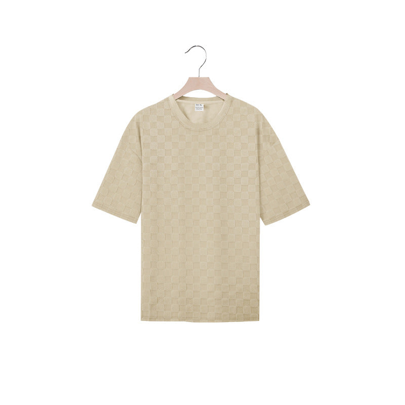 Herren lässiges Kurzarmshirt aus strukturierter Baumwolle EB