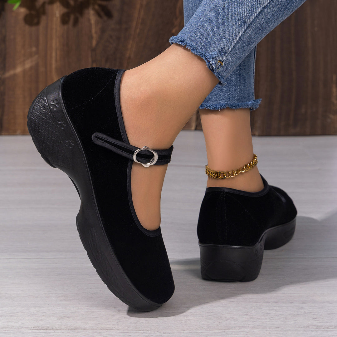 Damen Komfortable und elegante Ballerinas mit verstellbarem Riemen EB