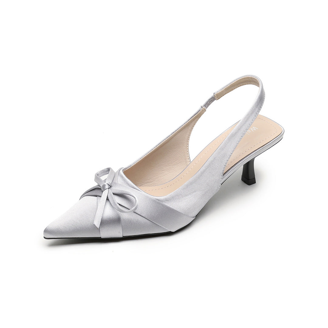 Damen Slingback-Pumps mit eleganter Schleife und modischem Spitzendesign EB