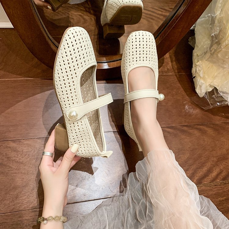 Damen elegante Ballerinas mit strapazierfähigem Netzdesign und modischer Schnalle EB