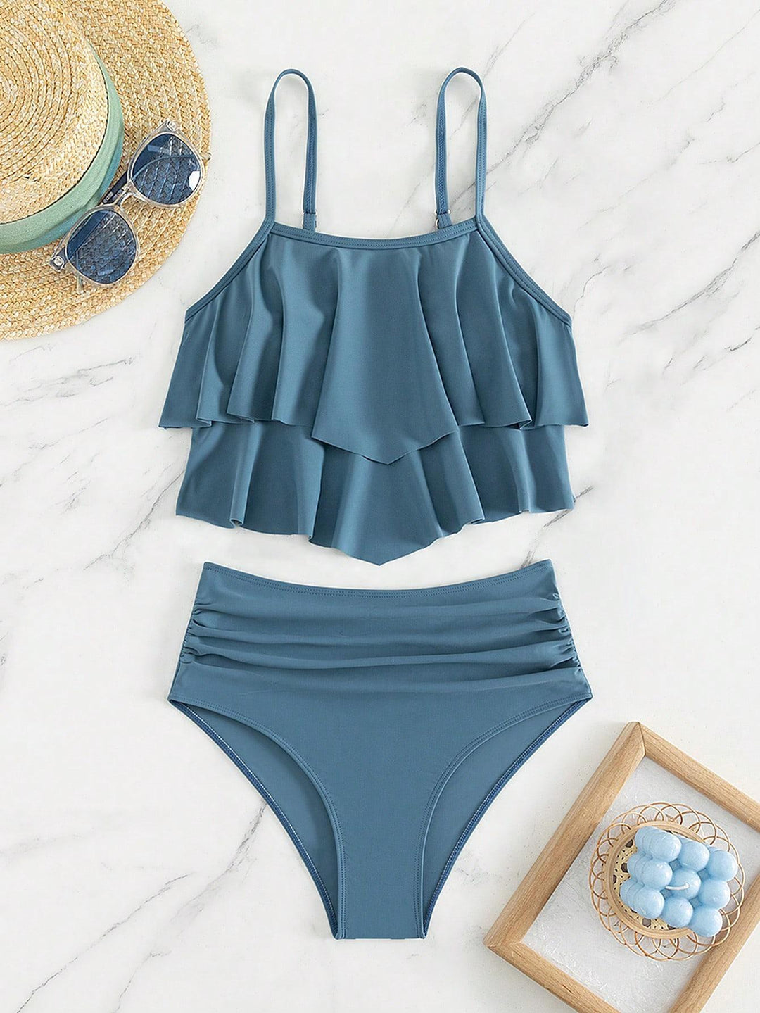 Damen Bikini-Set mit voluminösem Rüschendesign EB