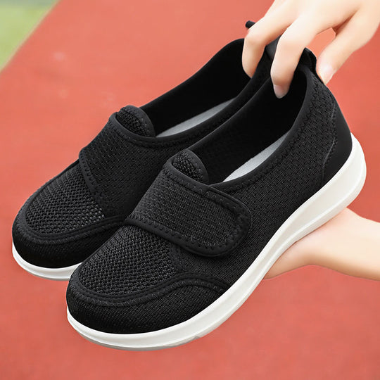 Damen Bequeme Freizeitschuhe mit praktischem Klettverschluss und atmungsaktivem Mesh-Obermaterial EB